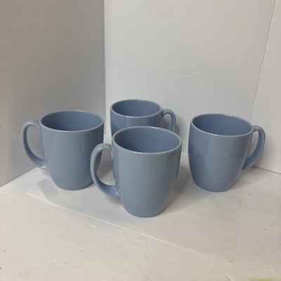 Corelle Coordinates Stoneware 10 OZ Light Blue 4  Coffee Mugs SET OF 4 SPB