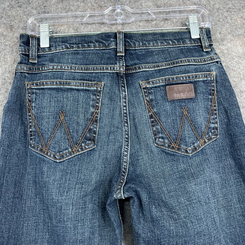 Wrangler Retro Jeans Youth 16 Reg Blue Slim Straight Distressed Denim Western - Picture 11 of 14