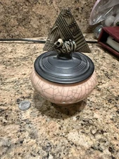 Andrew MacCorkindale Porcelain Trinket Jar Crackle Glaze with Lid