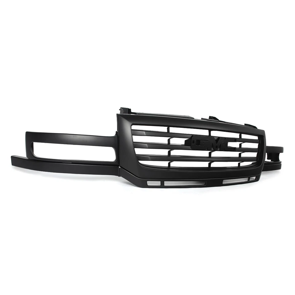 Front Upper Grille Assembly Matte Black For 2003-2007 GMC Sierra 2500 3500 HD - Image 2 of 4