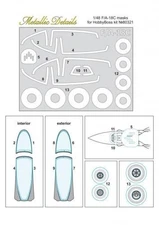 Metallic Details 1/48 F/A-18C Hornet Canopy Int/Ext/Wheel Paint Masks Hobby Boss