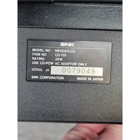 SNK Neo Geo CD Front Loading Console CD-T01 Black System with Cables Works