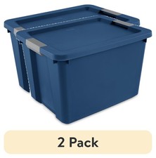  2 pack  Large Storage Bin, 20 Gallon Plastic Storage Container with Latch Lid,