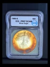 1986 Silver Eagle Toned ICG PR67 American Eagle Silver Dollar Coin ASE Toning