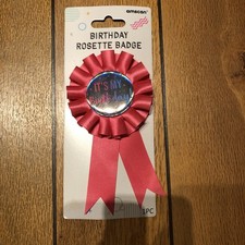 It’s My Birthday Rosette Badge With Clip To Attach To Clothes Etc