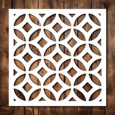 Floor Tile Stencil Template - Reusable Outdoor Cement Patio Large Small White