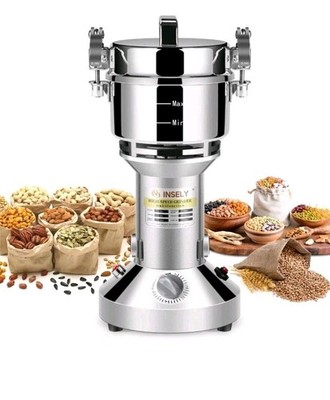 INSELY Grain Mill Grinder 300g High Speed Wheat Bread Coffee Grinder Bake Grind