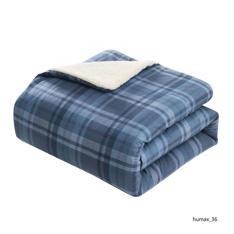 Комплект постельного белья Blue Plaid King из 3 предметов 104x90 микрофибра машинная стирка 2 наволочки - Изображение 4 из 4