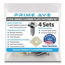 License Plate Screws with Nylon Inserts Stainless Steel Rust Proof License P...