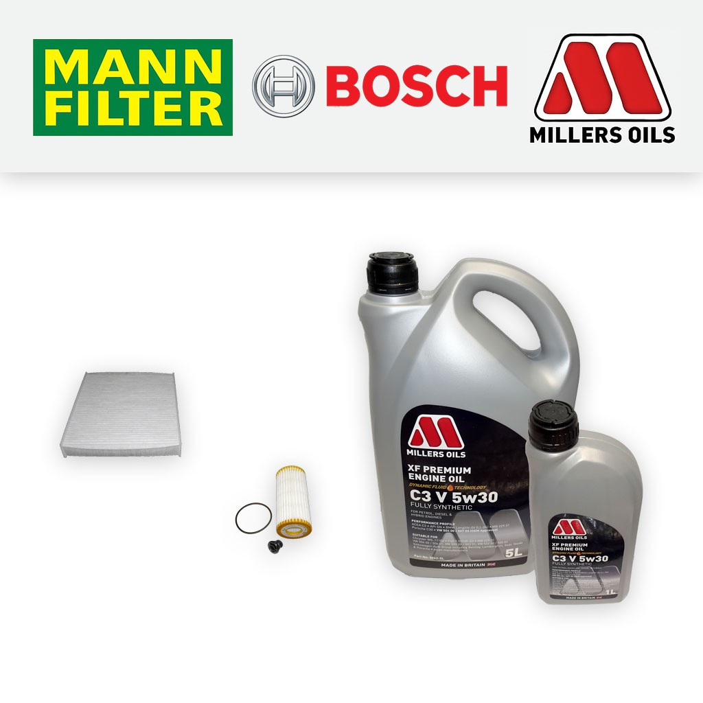 SERVICE KIT AUDI A1 S1 QUATTRO OIL CABIN FILTERS SUMP PLUG +5w30 OIL (2014-2018)