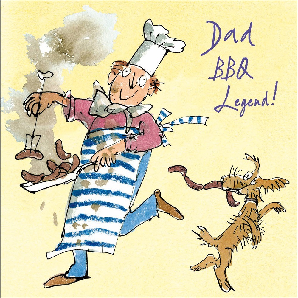 Fun Fathers Day Card Quentin Blake BBQ Legend Dad - Stylish Greeting Card