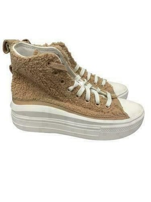 Converse Women All Star Move HI Platform Champagne Tan/Egret A04259C Size 5