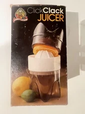 ClickClack Orange-Lemon-Lime Hand Press Juicer .5 Litre Liter Vintage NOS