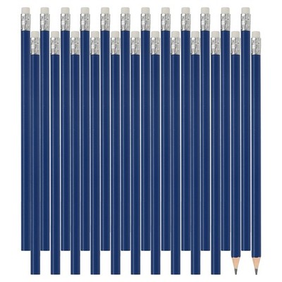 Für HB Bleistifte, 24er Pack hexagonal Holzstifte mit Radiergummi, blau