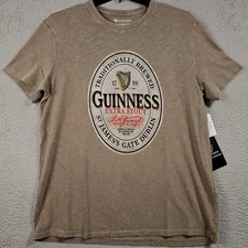 LUCKY BRAND GUINNESS SHIRT Mens Extra Large XL Brown IRISH BEER CASUAL NWT