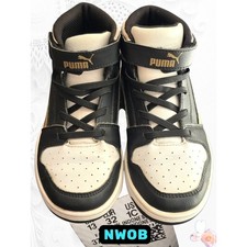 NWOB Puma Rebound LayUp Mid V PS High Top Sneakers Kids 1C Black White