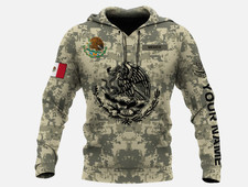 Personalized Mexican Army Camo 3D Hoodie All Over Print Valentine Gift Us Size