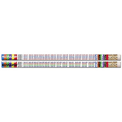 Motivational Multiplication Table Pencils, 12-Pack for Learning Success