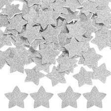 1"x1" Star Foam Stickers, 120Pcs EVA Glitters Foam Shape Sticker, Silver