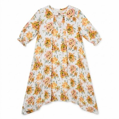 Babydoll Floral Dress Cottagecore Flowy Roses Sharkbite Hem Small Matilda Jane