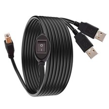 2 in 1 Printer Cable Splitter, USB B to Dual USB A Cord for Two 14.7FT