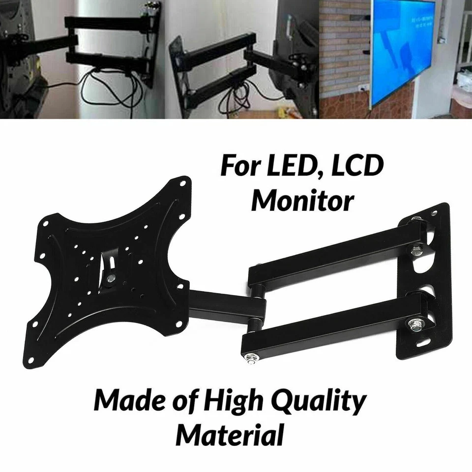 Full Motion TV Wall Mount Bracket Swivel Tilt 14 18 26 32 40 42 Inch LED LCD - Image 2 of 4