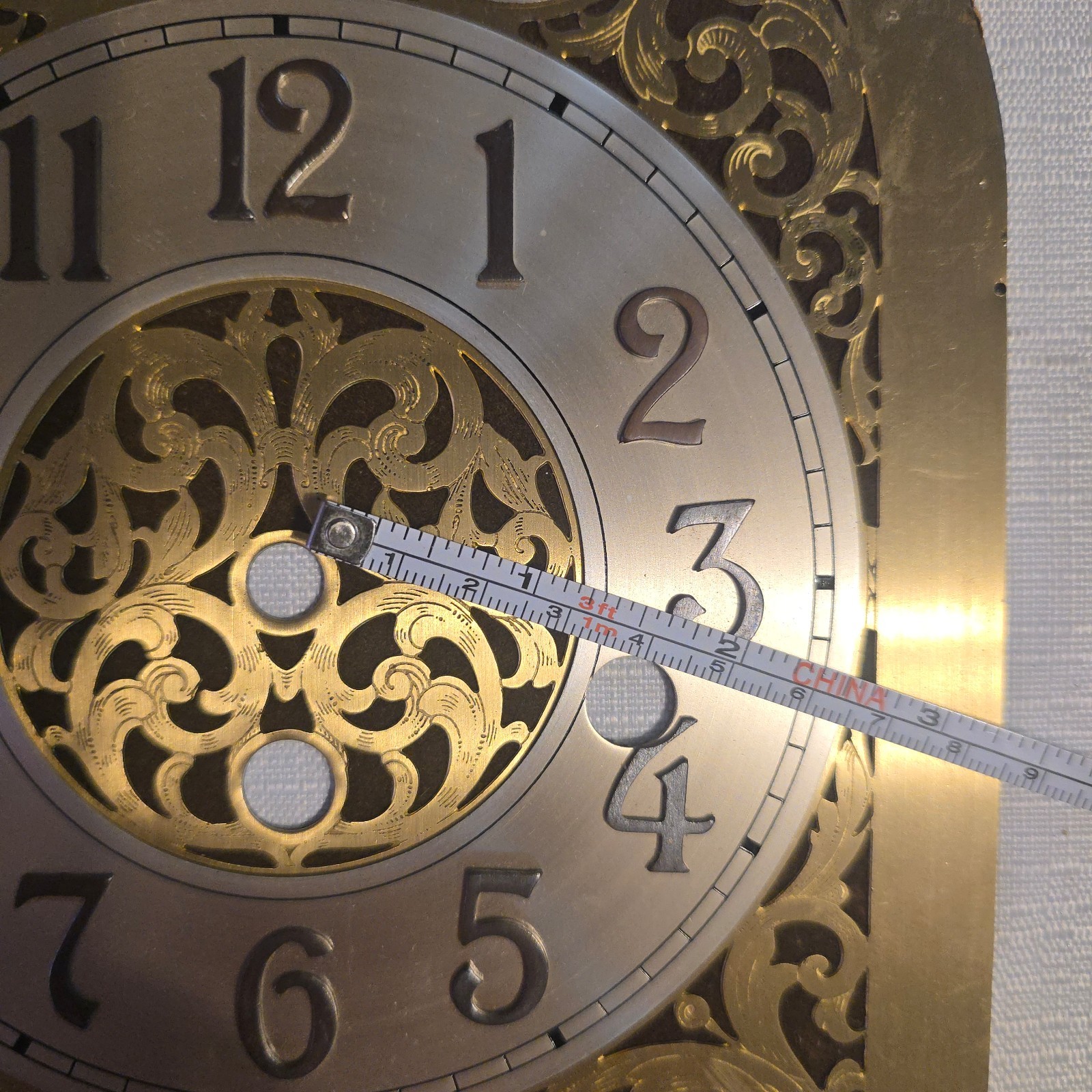 Used Ornate antique clock dial, from  Herschede Grandfather