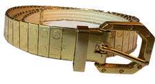 Gold-tone Tiled Belt Shiny Adjustable 36" Century Canada 91.44 cm Vintage