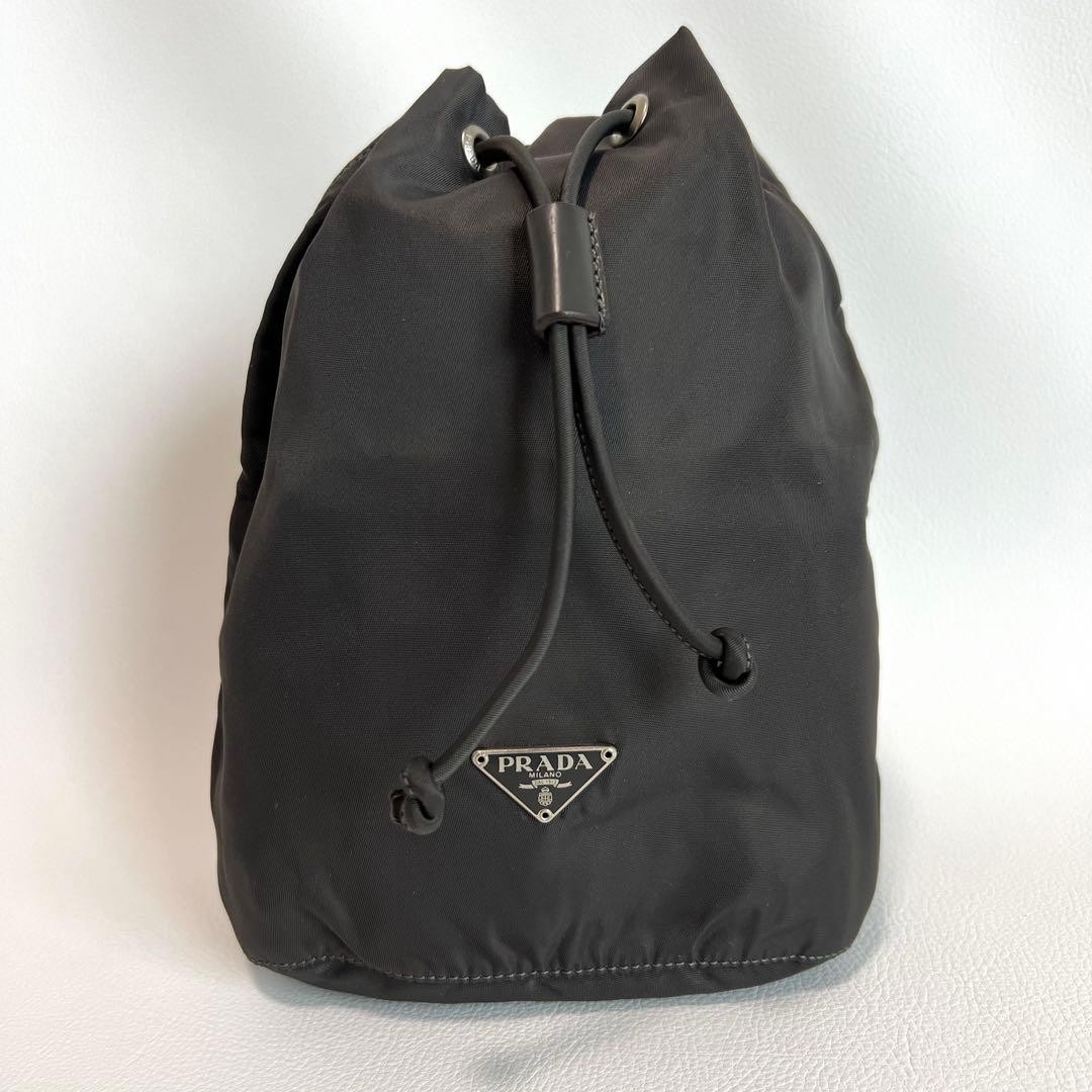 Popular PRADA Drawstring Accessory Pouch Nylon Bl… - image 2