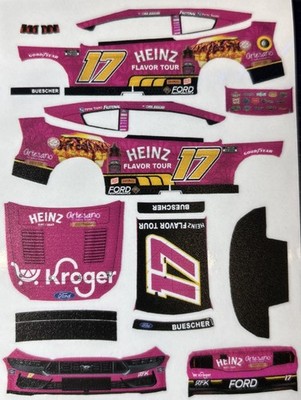 Custom 2025 Chris Buescher #17 Heinz 1/64 Scale NASCAR Peel & Stick Decals
