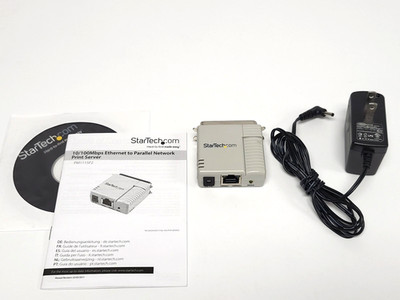 StarTech PM1115P2 Print Server Ethernet to Parallel with Power Adapter
