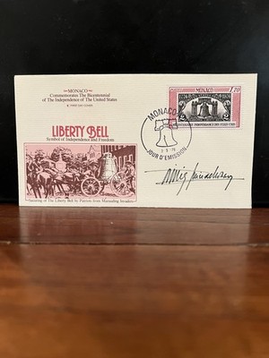 Prince Rainier III of Monaco Signed First Day Cover Envelope Bicentennial 