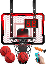 Indoor Basketball Hoop for Kids, over the Door Mini Basketball Hoops with 7 LED