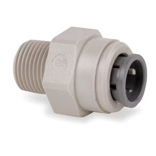 John Guest Pi011203s-Pk10 Push-Fit Adapter Fitting, 3/8 In Tube Size, Acetal,
