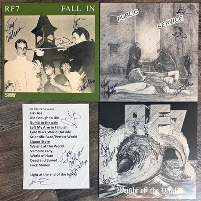 RF7 Fall In + Weight of the World + Public Service + Set List Vinyl LPs Signed!