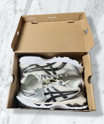 ASICS GEL-Kayano 14 Herren Sneaker Mesh atmungsaktiv Low Top silber/weiß/schwarz