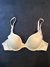 Maidenform Bra 34C 15763 Beige Nude Underwire Multiway Lightly Padded Cups