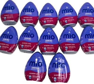 12x-MiO UNWIND Magnesium & B Vitamins BLUEBERRY LEMON Each 1.62oz--FREE SHIPPING