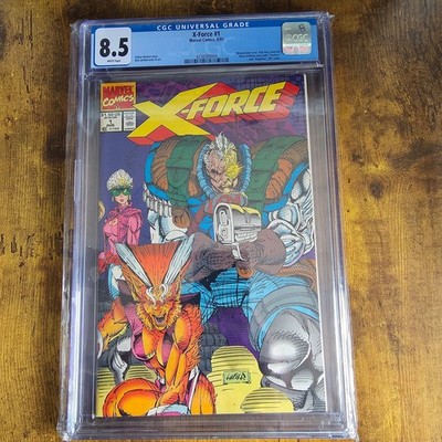 X-Force #1 CGC 8.5 White Pages Marvel 1991 Rob Liefeld Wraparound Cover