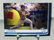 2019 Topps Chrome Brandon Lowe Rookie Card RC #151 Tampa Bay Rays. rookie card picture