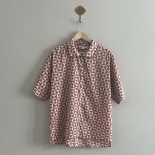 NWT O Neill Olivia Printed Cover Up XS Pink Geometric Cotton Button Front Beach