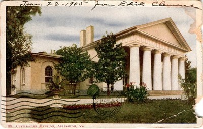 Jan. 22-1905, Edit Cleme, Custis Lee Mansion, Arlington, VA Postcard