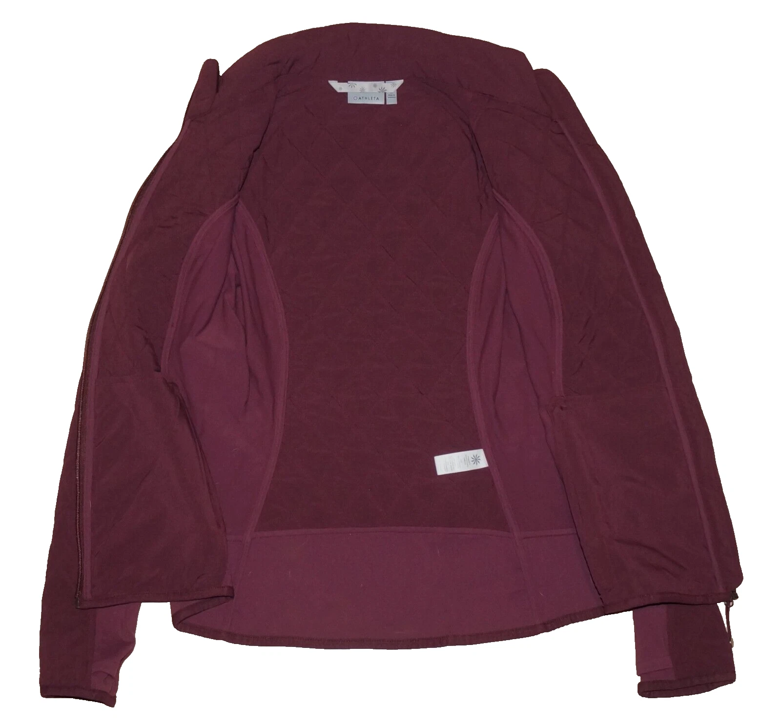 athleta full zip quilted stretch knit athletic jacket