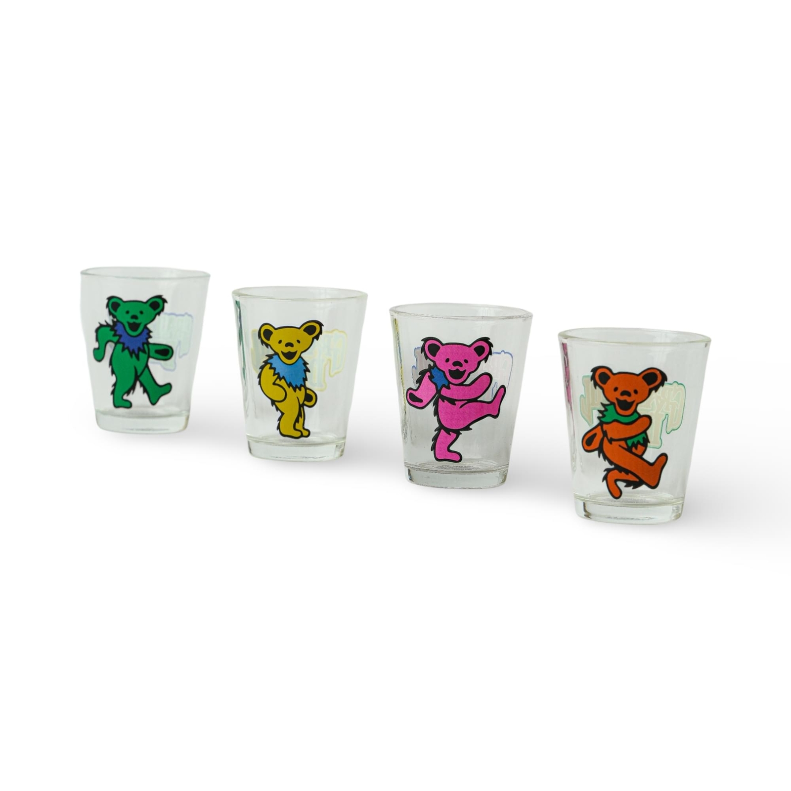 Grateful Dead Dancing Bears 4-Piece 1.5oz Shot Glass Set