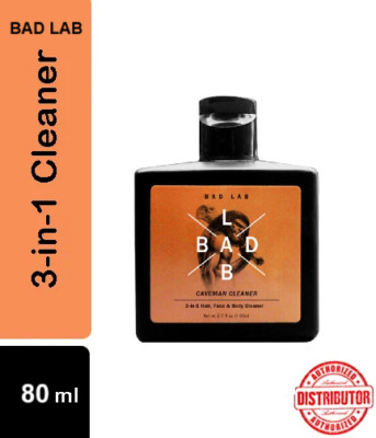 1x BAD LAB Caveman 3in1 Reiniger Haar, Gesicht & Körper Reiseset Größe 80ml K...