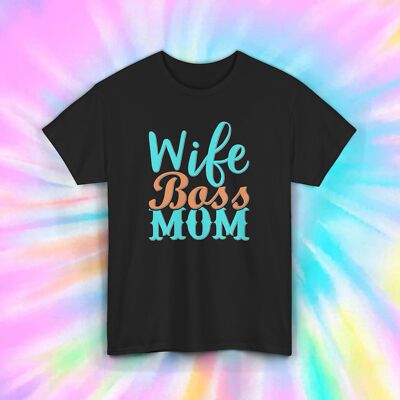 Wife Boss Mom T-Shirt | Mother's Day Graphic Tee | Gift for Moms S-5XL