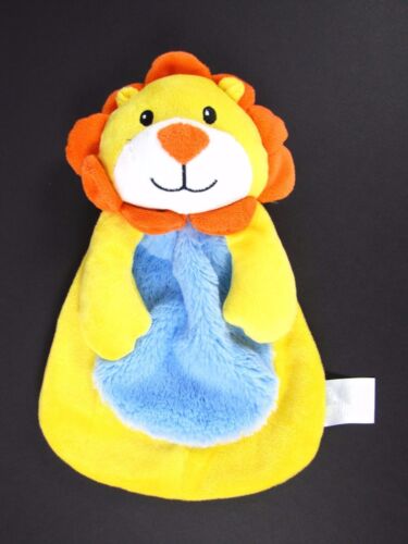 Peluche de sécurité Baby Gear Lovey jaune bleu lionceau grincements RARE  - Photo 1 sur 3