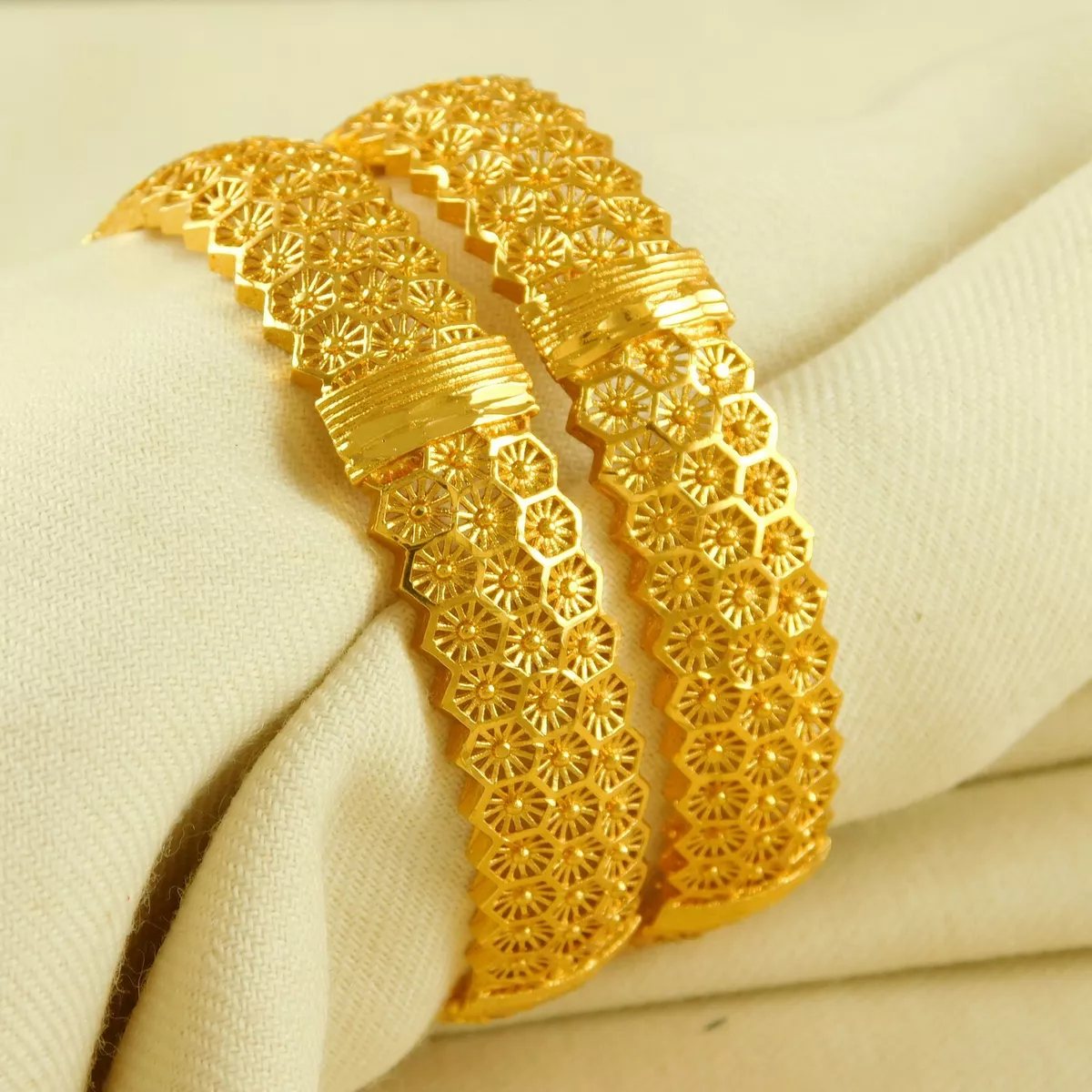 22K Ethnic Bangle Set Traditional Bracelets Kangan South Asian Women Jewelry