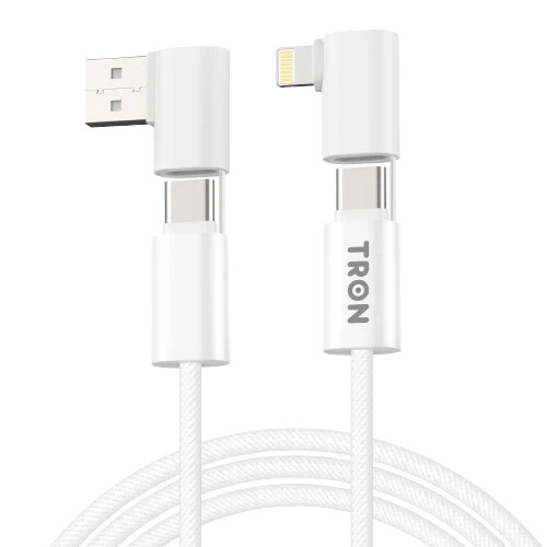 4-in-1 USB A to C and L Braided Charger Cable - 6FT, White-TR46 - 第 5/5 張圖片