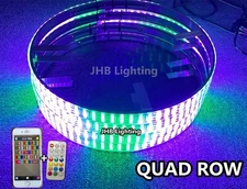 JHB 4Rings 17.5" QUAD ROW Bluetooth Remote RGB CHASING FLOW LED Wheel Rim Lights